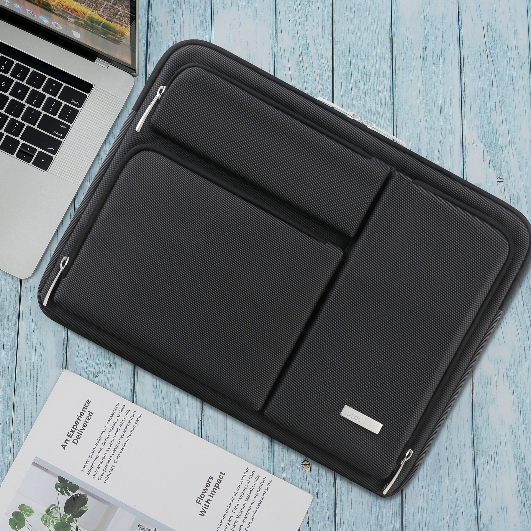 V Voova Laptop Case 14 15 15.6 inch Laptop Messenger Bag Protective Chromebook Bag with Shoulder Strap Compatible for 16 inch New MacBook Pro,Surface