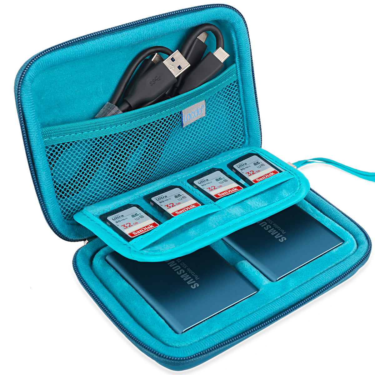 Coque Rigide pour Samsung T5 / T3 / T1 Portable 250 Go, 500 Go, 1 to, 2 to,  SSD USB 3.0, Disques SSD externes, Sac de Rangement 